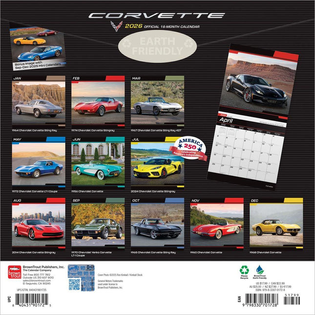 Browntrout Corvette Kalender 2026