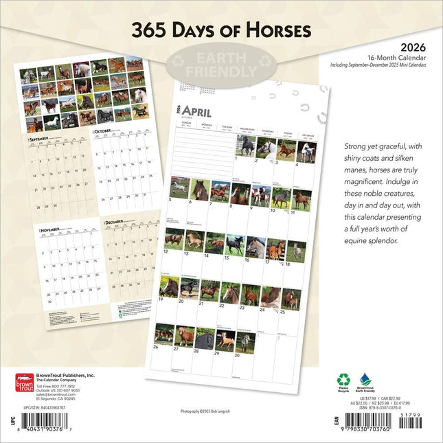 Browntrout I Love Horses 366 Days Kalender 2026
