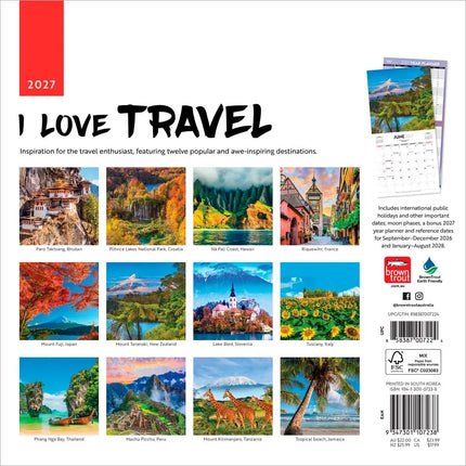 Browntrout I Love Travel Kalender 2027