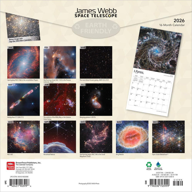 Browntrout James Webb Space Telescope Kalender 2026