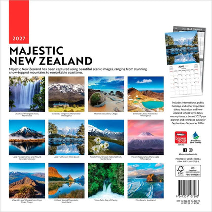 Browntrout Majestic New Zealand Kalender 2027