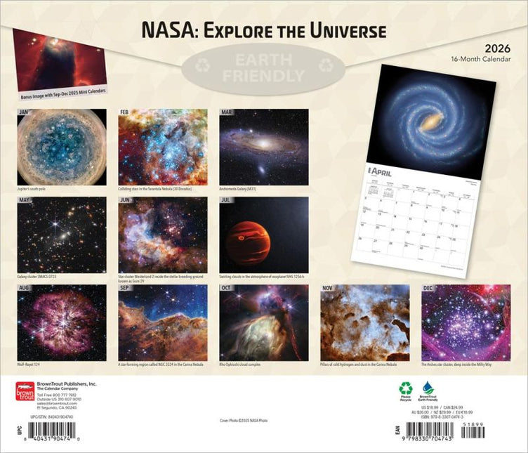 Browntrout NASA Explore the Universe Kalender 2026 Deluxe