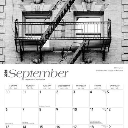 Browntrout New York City Kalender 2027 Black and White