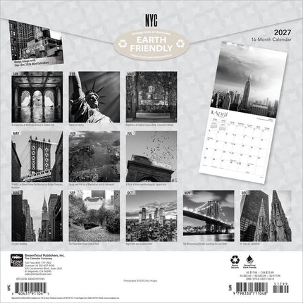 Browntrout New York City Kalender 2027 Black and White