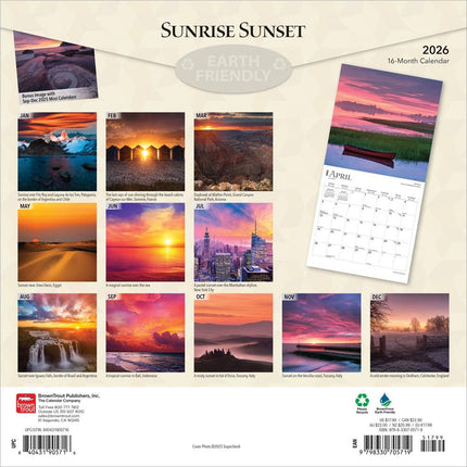 Browntrout Sunrise Sunset Kalender 2027