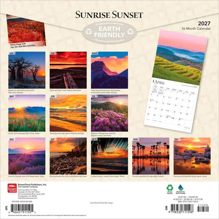 Browntrout Sunrise Sunset Kalender 2027