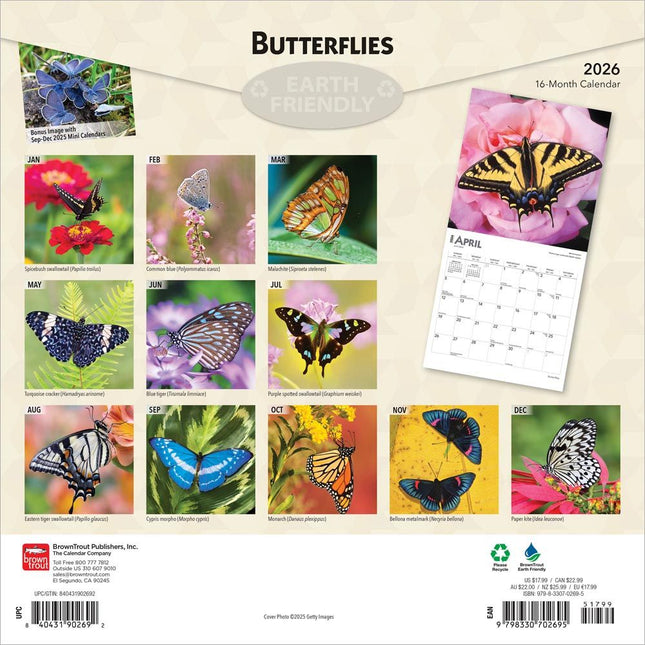 Browntrout Vlinder Kalender 2026