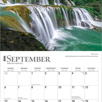 Browntrout Waterfalls Kalender 2026