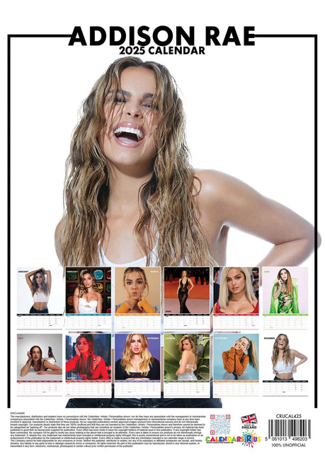 CalendarsRUs Addison Rae Kalender 2025