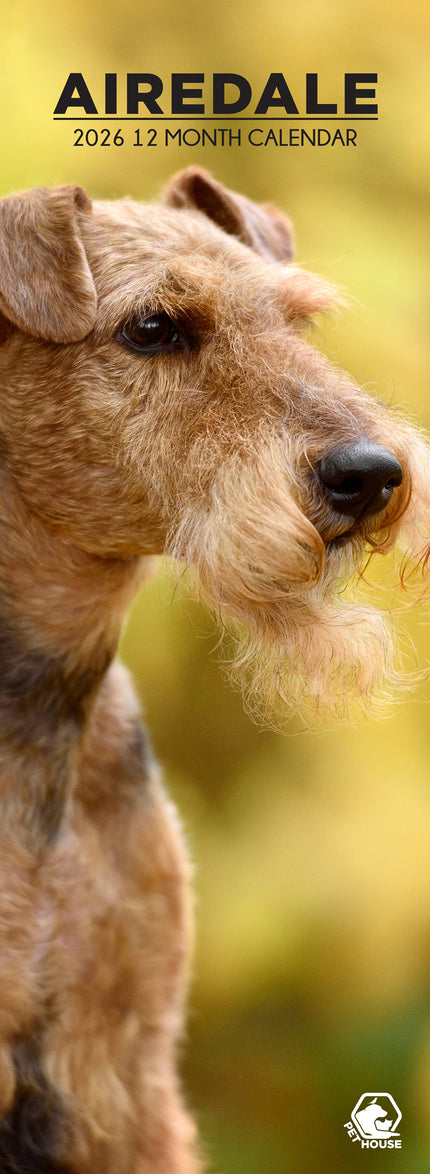 CalendarsRUs Airedale Terrier Slimline Kalender 2026