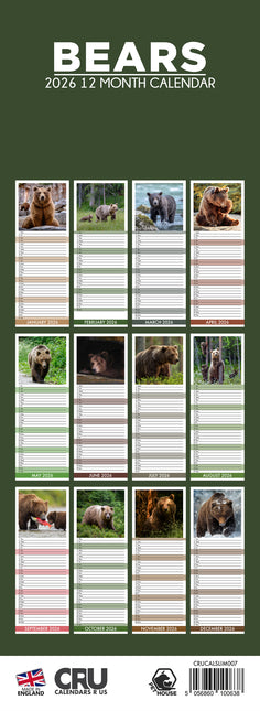 CalendarsRUs Beren Slimline Kalender 2026