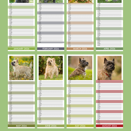 CalendarsRUs Cairn Terrier Slimline Kalender 2026