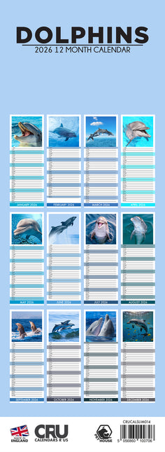 CalendarsRUs Dolfijnen Slimline Kalender 2026