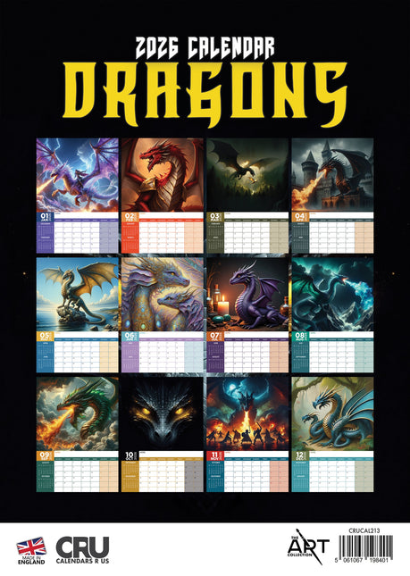 CalendarsRUs Dragons A3 Kalender 2026