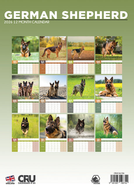 CalendarsRUs Duitse Herder A3 Kalender 2026
