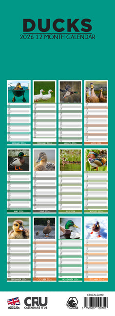 CalendarsRUs Eenden Slimline Kalender 2026