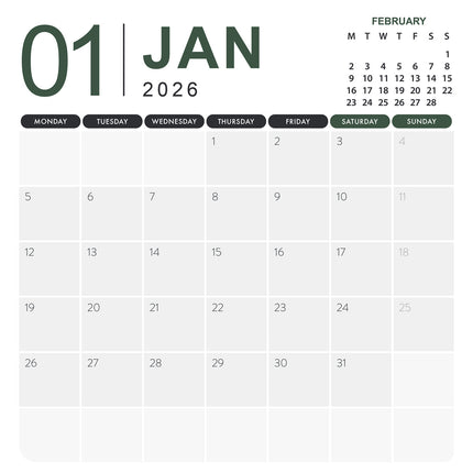 CalendarsRUs Engeland Kalender 2026