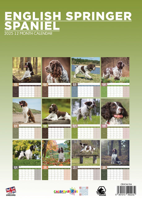 CalendarsRUs Engelse Springer Spaniel A3 Kalender 2025