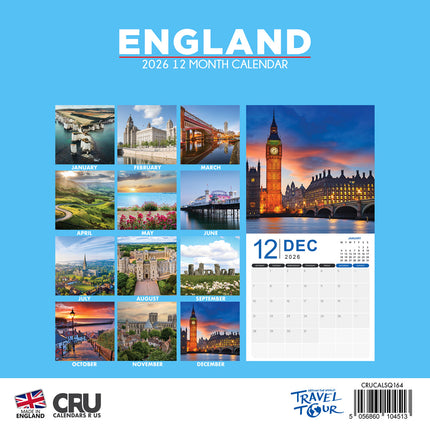CalendarsRUs England Kalender 2026