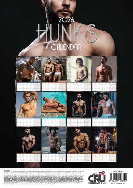 CalendarsRUs Hunks A3 Kalender 2026