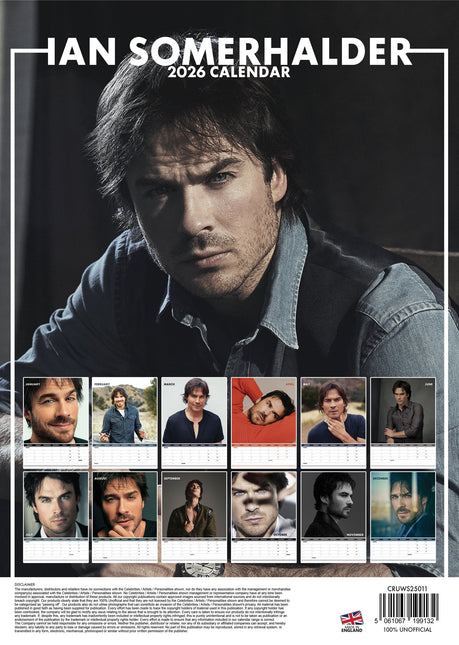CalendarsRUs Ian Somerhalder A3 Kalender 2026