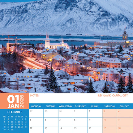 CalendarsRUs IJsland A3 Kalender 2026