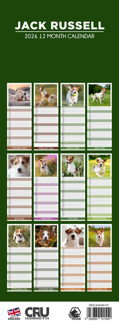 CalendarsRUs Jack Russell Slimline Kalender 2026