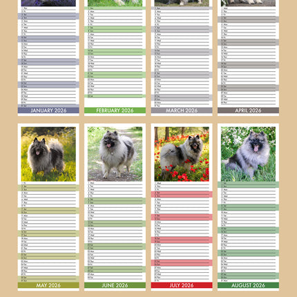 CalendarsRUs Keeshond Slimline Kalender 2026