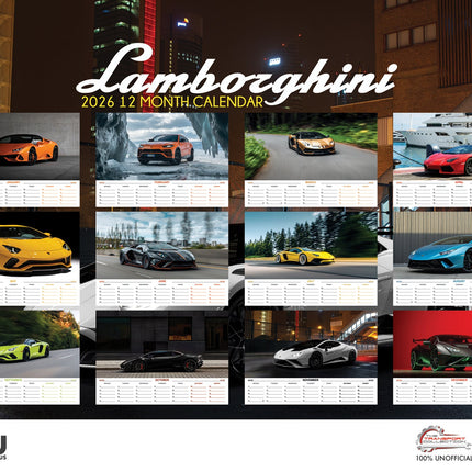 CalendarsRUs Lamborghini A3 Kalender 2026