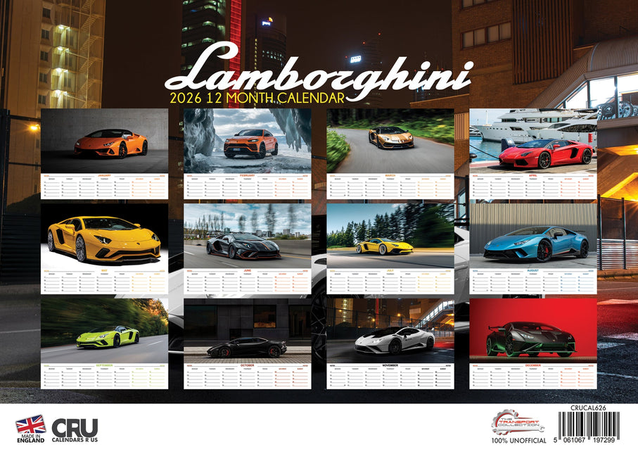 CalendarsRUs Lamborghini A3 Kalender 2026