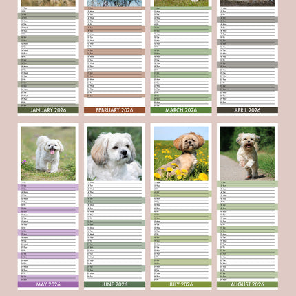 CalendarsRUs Lhasa Apso Slimline Kalender 2026