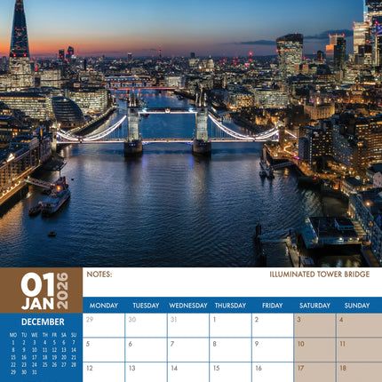 CalendarsRUs Londen A3 Kalender 2026
