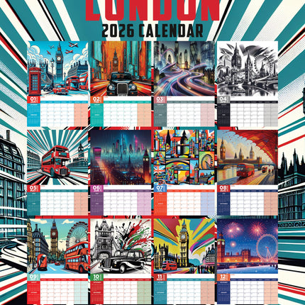 CalendarsRUs Londense Kunst A3 Kalender 2026
