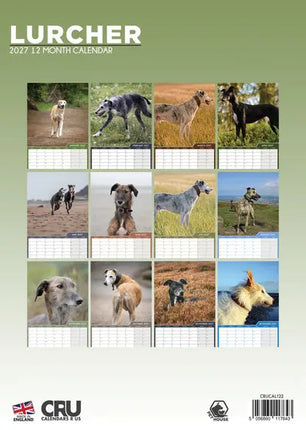 CalendarsRUs Lurcher A3 Kalender 2027