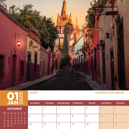 CalendarsRUs Mexico A3 Kalender 2026