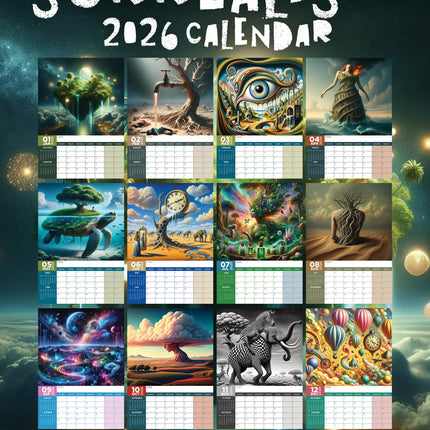 CalendarsRUs Modern Surrealism A3 Kalender 2026