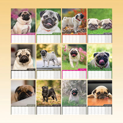 CalendarsRUs Mopshond A3 Kalender 2027