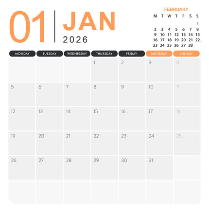 CalendarsRUs Orchideeën Kalender 2026
