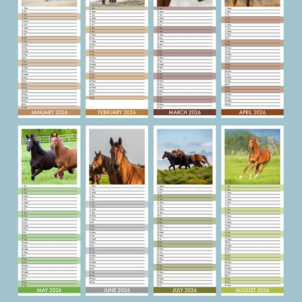 CalendarsRUs Paarden Slimline Kalender 2026