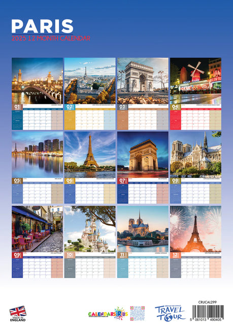 CalendarsRUs Parijs A3 Kalender 2025
