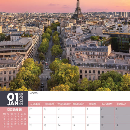 CalendarsRUs Parijs A3 Kalender 2026
