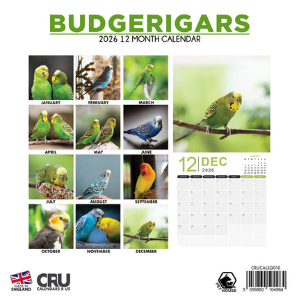 CalendarsRUs Parkieten Kalender 2026