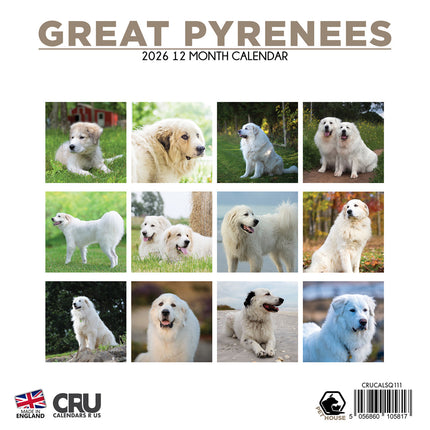 CalendarsRUs Pyreneese Berghond Kalender 2026