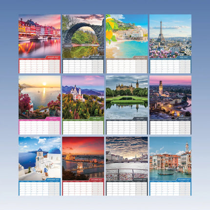 CalendarsRUs Romantic Europe A3 Kalender 2027