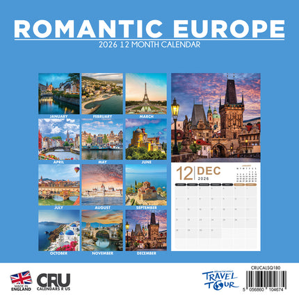 CalendarsRUs Romantic Europe Kalender 2026