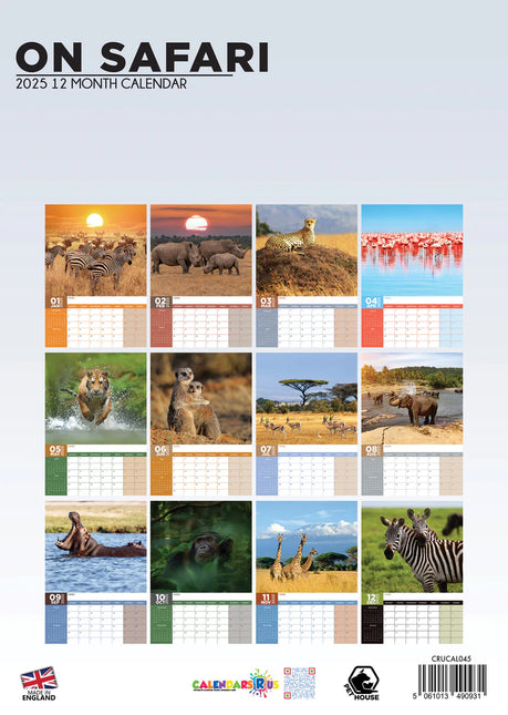 CalendarsRUs Safari A3 Kalender 2025