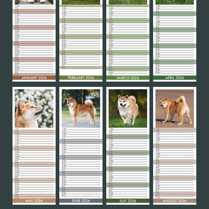 CalendarsRUs Shiba Inu Slimline Kalender 2026