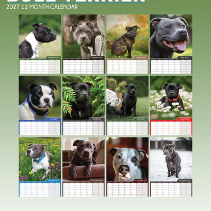 CalendarsRUs Staffordshire Bull Terrier A3 Kalender 2027