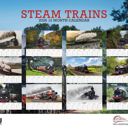 CalendarsRUs Steam Trains A3 Kalender 2026