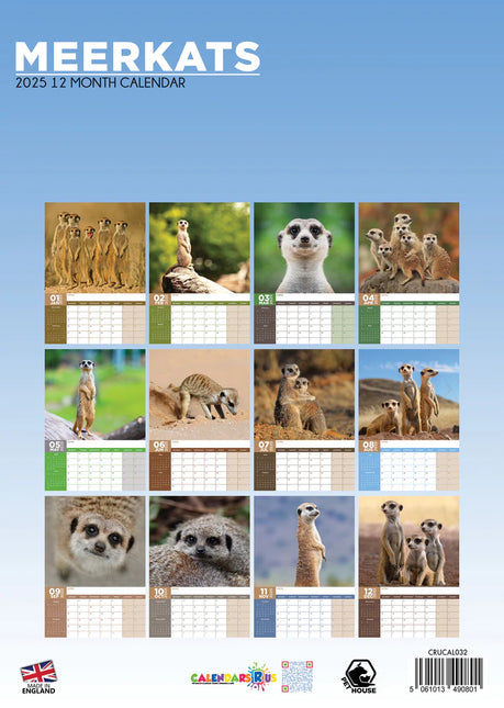 CalendarsRUs Stokstaartjes A3 Kalender 2025